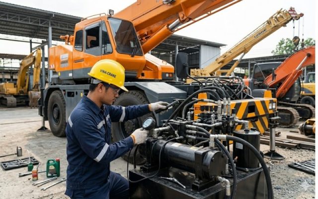 sửa xe cẩu tự hành tại hải phòng