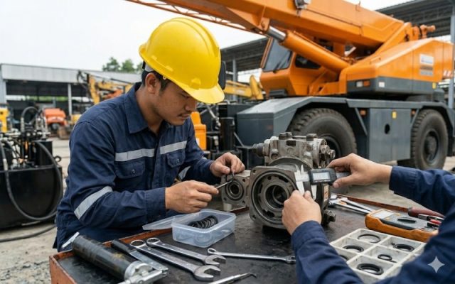 sửa xe cẩu tự hành tại hải phòng