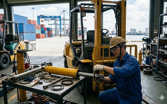 thay phớt thủy lực xe nâng tại hải phòng