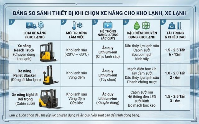 chọn xe nâng cho kho lạnh