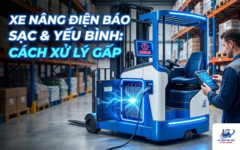 xe nâng điện báo lỗi