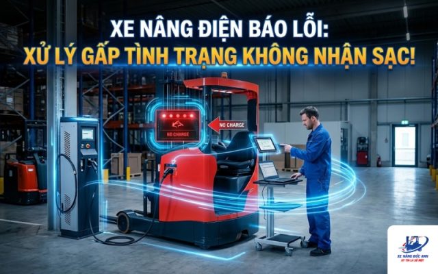 xe nâng điện báo lỗi