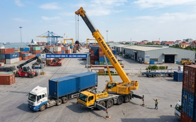 cho thuê xe cẩu bánh lốp tại hải phòng