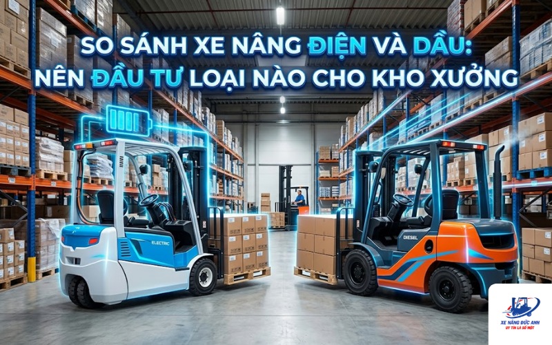 so sánh xe nâng điện và xe nâng dầu